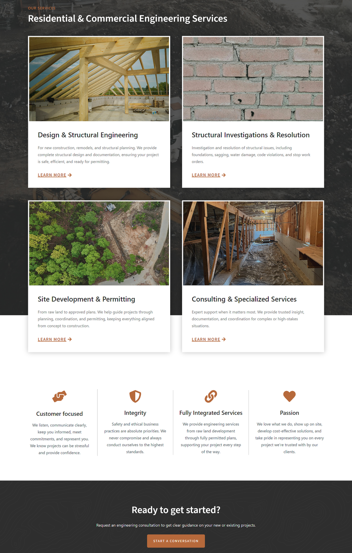 Cascade View Residential Structural Engineering services page design